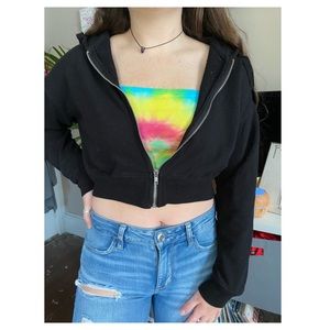 black cropped sweatshirt